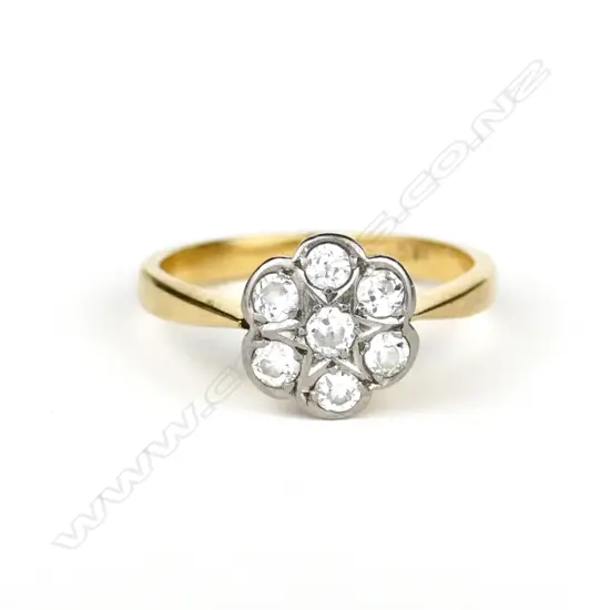 An 18ct. gold and diamond cluster ring