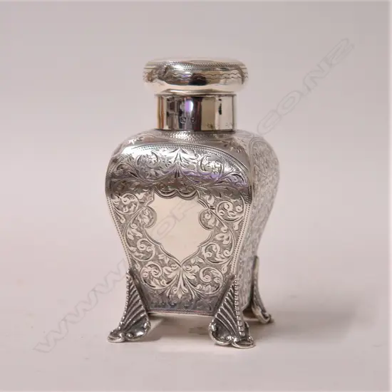 A late Victorian silver tea caddy