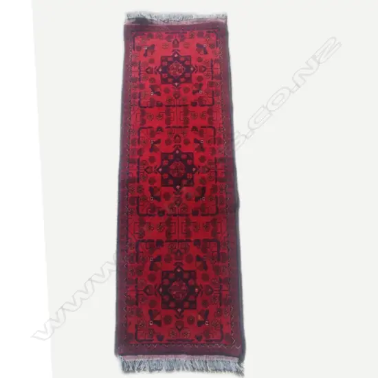 A hand knotted Afghan Ankhoi runner