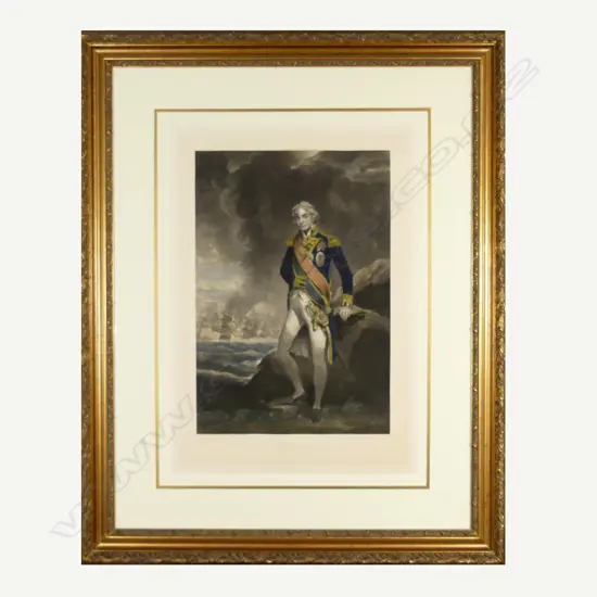A hand coloured mezzotint 'Lord Nelson'