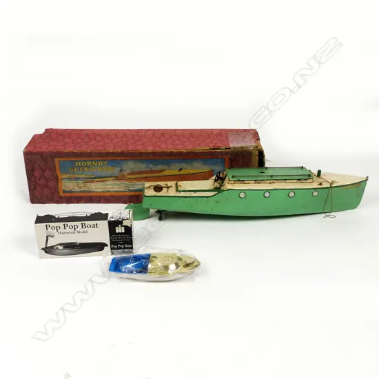 A Hornby toy speed boat