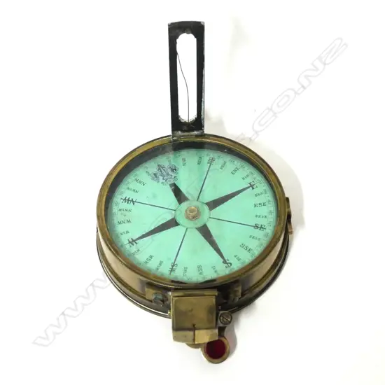 A brass cased sighting compass