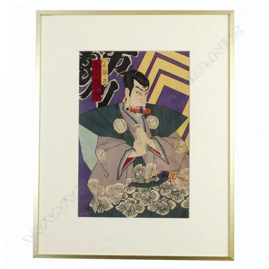 A 19thC ukiyo-e woodblock print by Kunichika