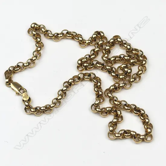 A 9ct yellow gold Belcher link chain