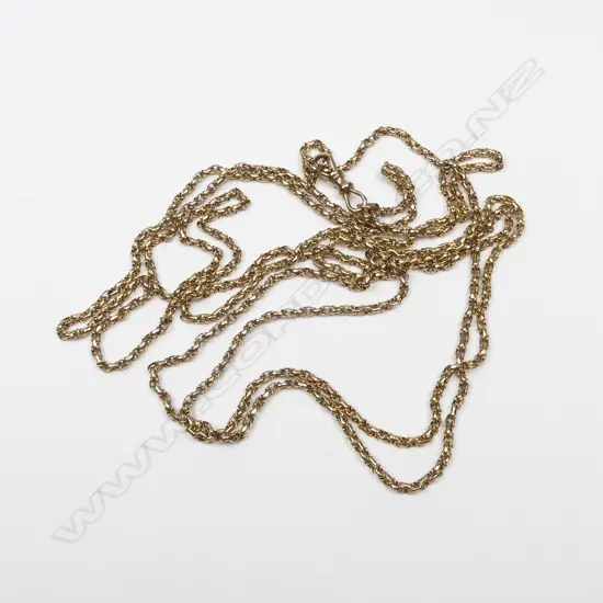 A Victorian 9ct rose gold muff chain