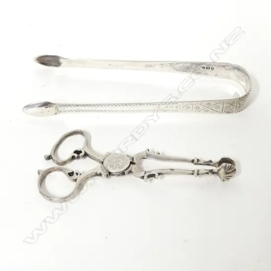 A pair of William IV silver sugar tongs