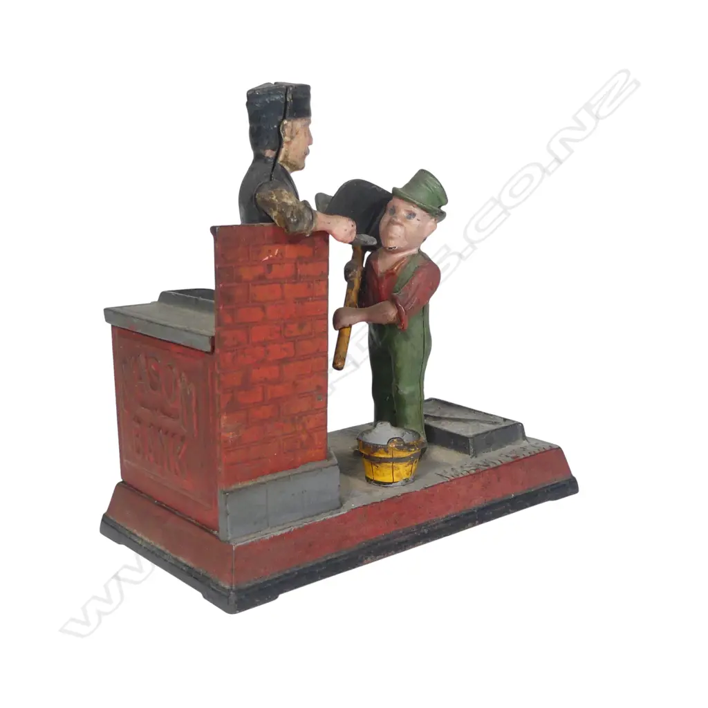 A late 19thC 'Mason Bank' Mason & Hod Shepard mechanical Bank, Image 1++