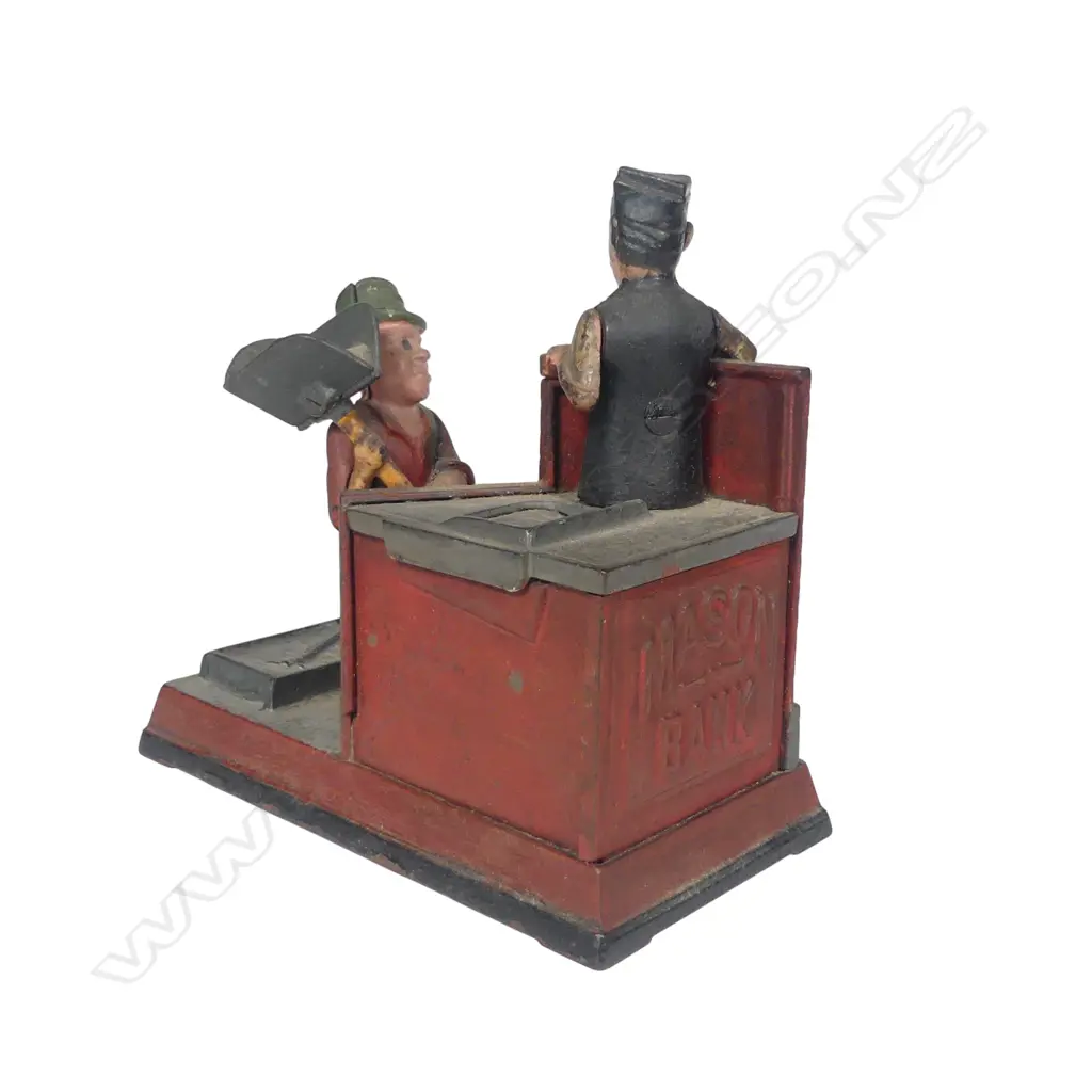 A late 19thC 'Mason Bank' Mason & Hod Shepard mechanical Bank, Image 1++