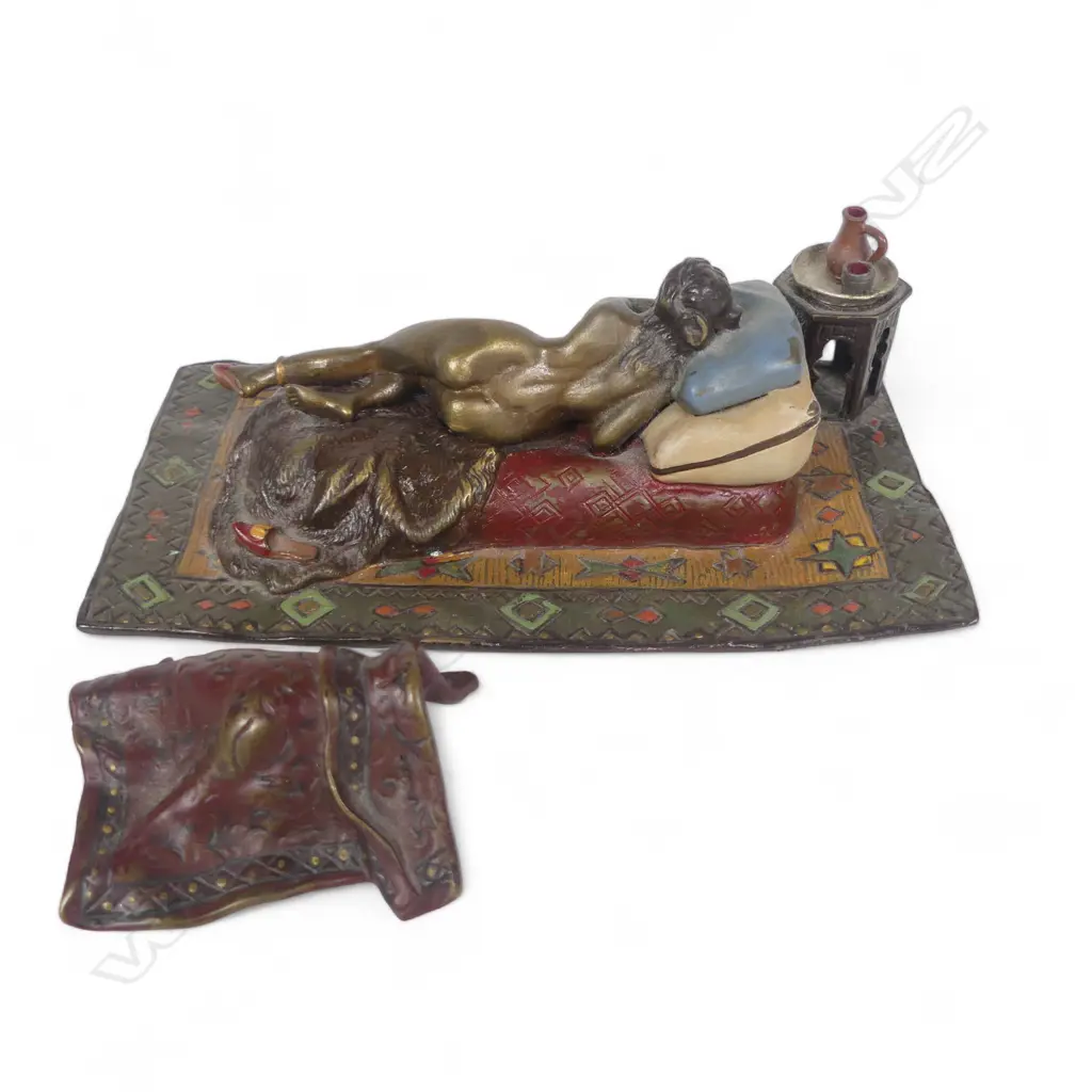 Franz Bergman 1920 Orientalist cold painted bronze sculpture, Image 1++