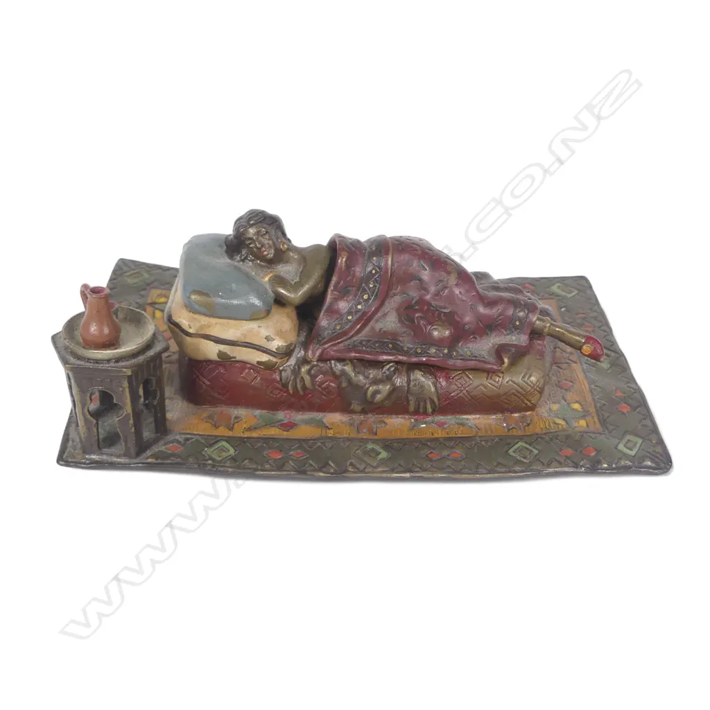 Franz Bergman 1920 Orientalist cold painted bronze sculpture, Image 1++