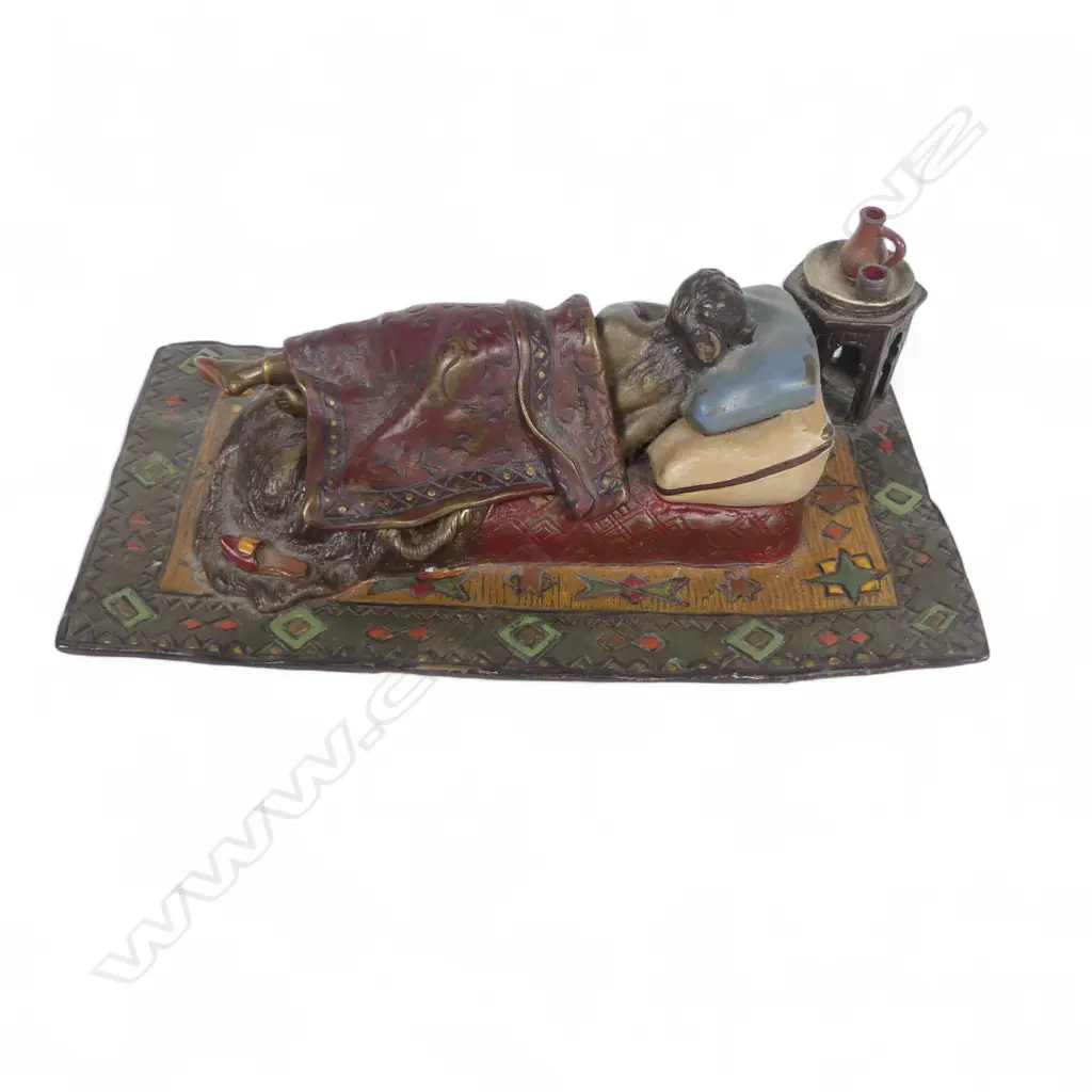 Franz Bergman 1920 Orientalist cold painted bronze sculpture, Image 1++