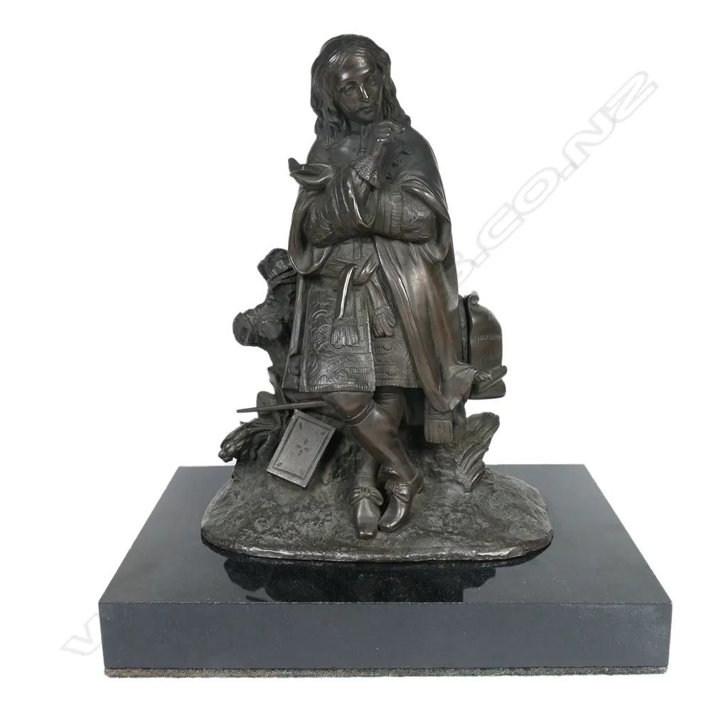 A 19thC bronze figure of the famous French playwright Molière, Image 1++
