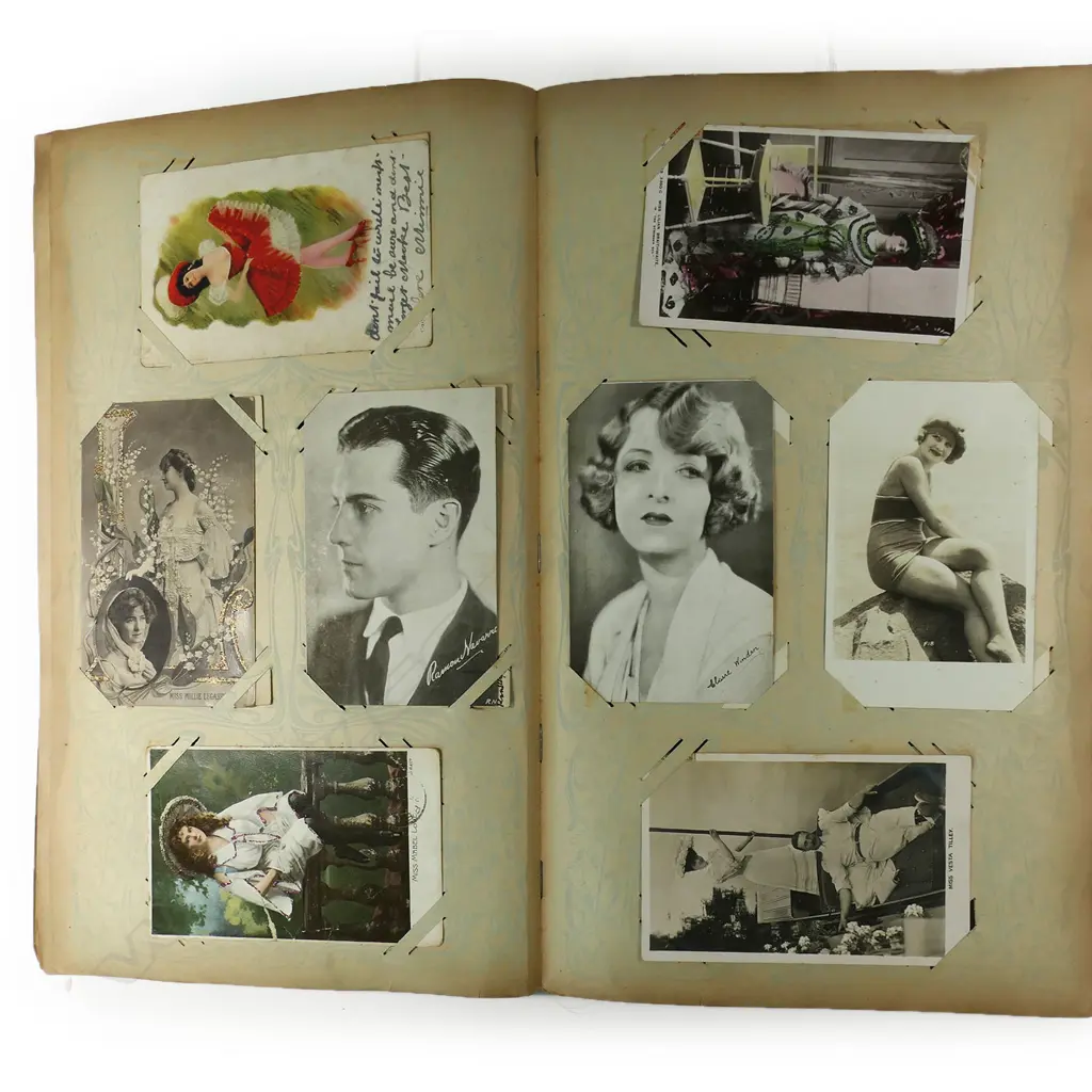 An Art Nouveau postcard album with good collection of uncommon postcards, Image 1++