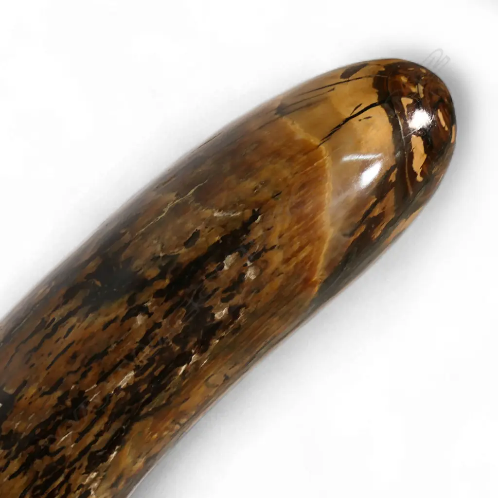 An ancient full woolly mammoth tusk on carved stand, Image 1++