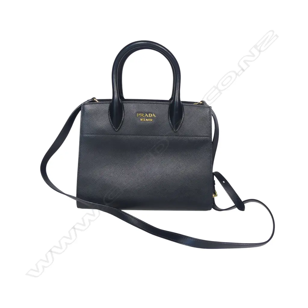 Prada Bibliotheque black leather tote handbag, Image 1++