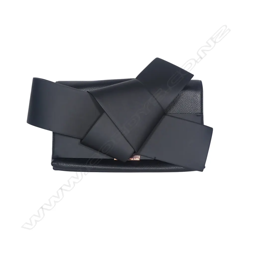 Ted Baker black leather clutch with bow detail, Image 1++