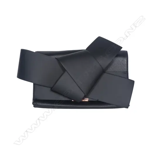 Ted Baker black leather clutch with bow detail,