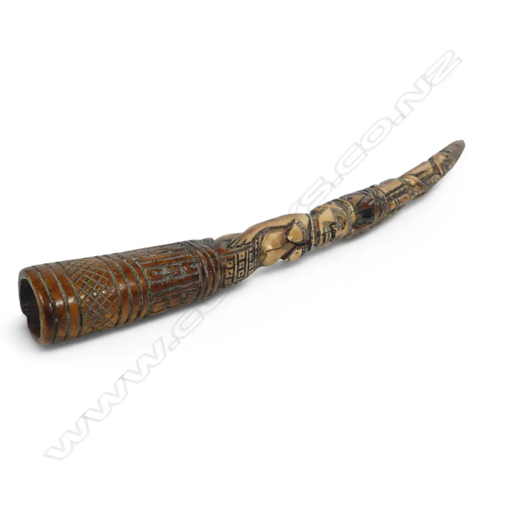 An early 20thC Nigerian carved ivory tusk section, Image 1++