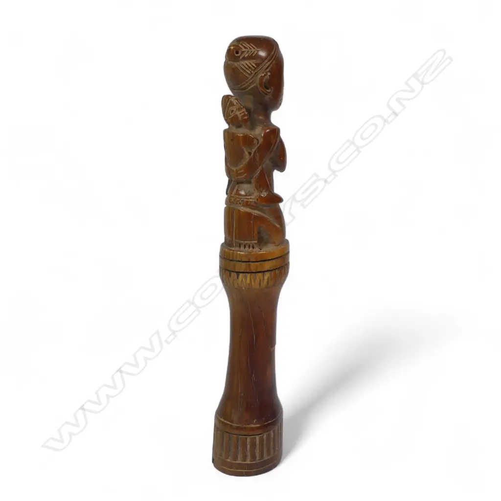 An early 20thC Nigerian carved ivory tusk section, Image 1++