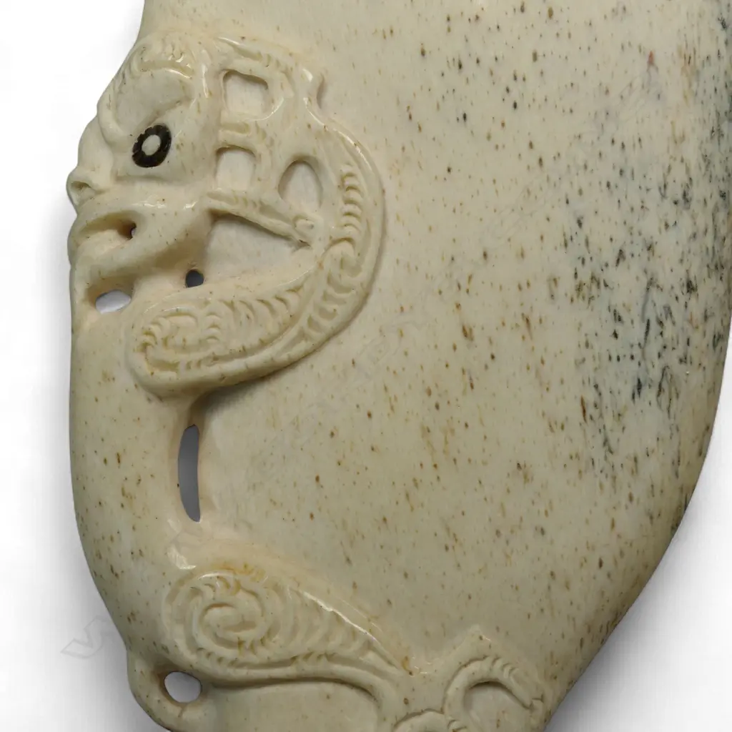 A good Charlie Raponi Wilson carved (whalebone) wahaika parāoa, Image 1++
