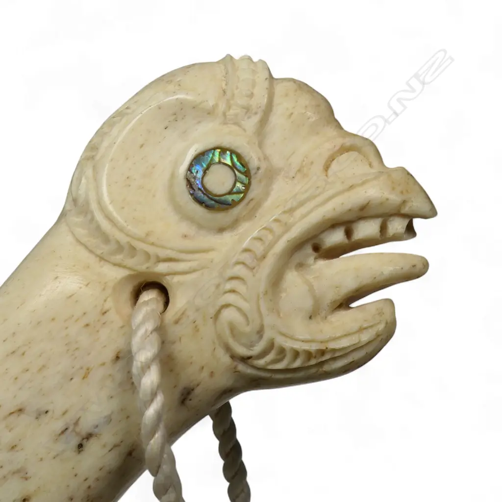 A good Charlie Raponi Wilson carved (whalebone) wahaika parāoa, Image 1++