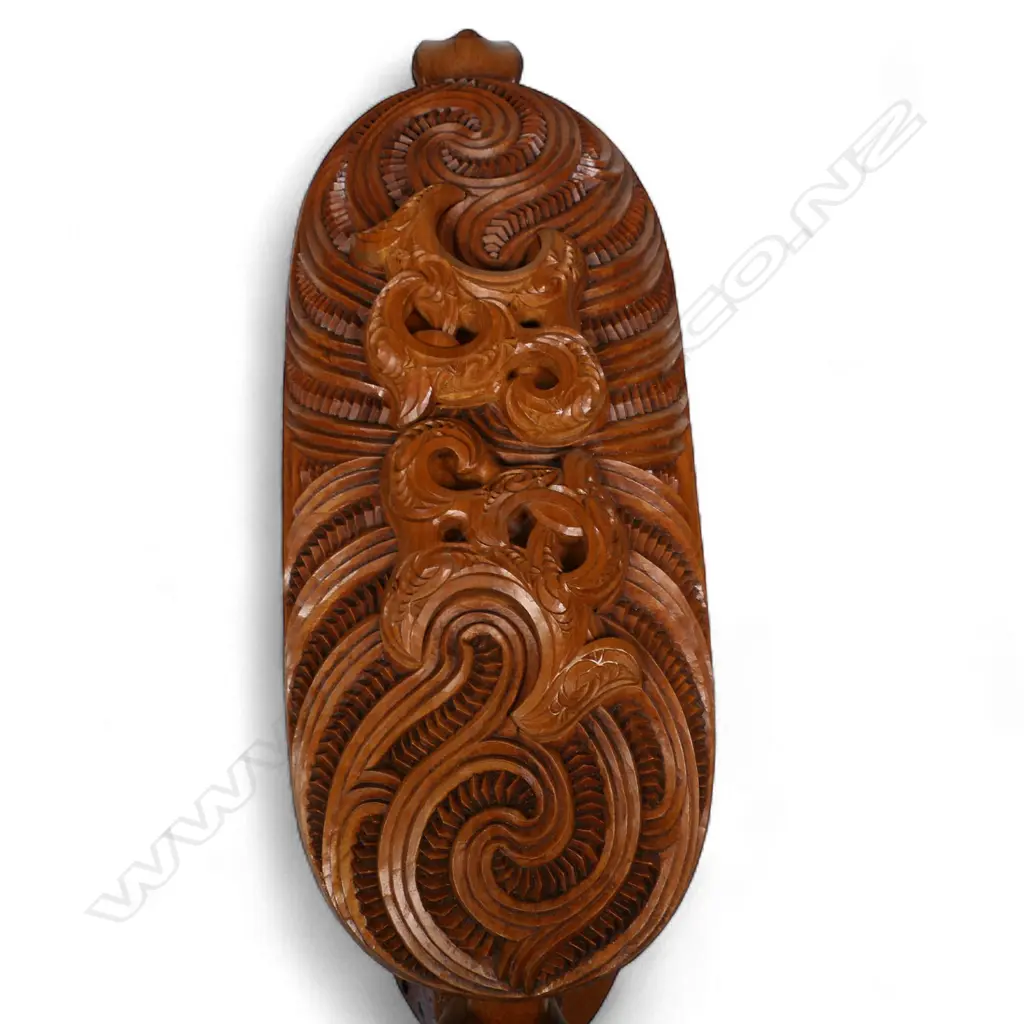 A quality contemporary carved totara wakahuia by Ian-Wayne Reihana Grant (1964-), Image 1++