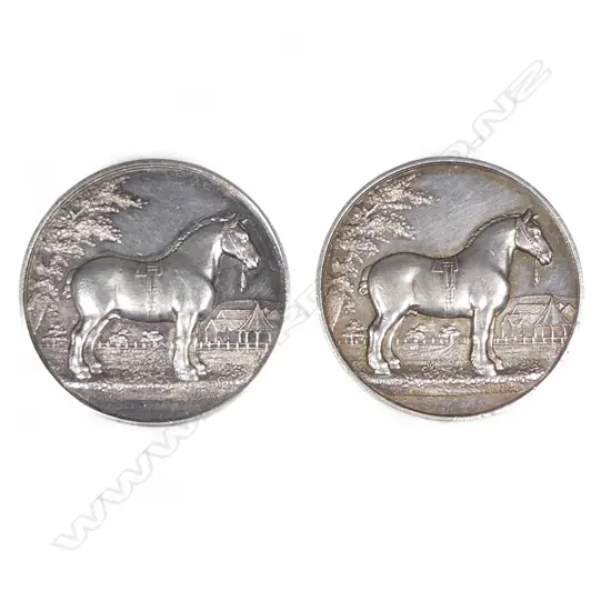 Two early 20thC 'The Clydesdale Horse Society of the Dominion of New Zealand' medals,