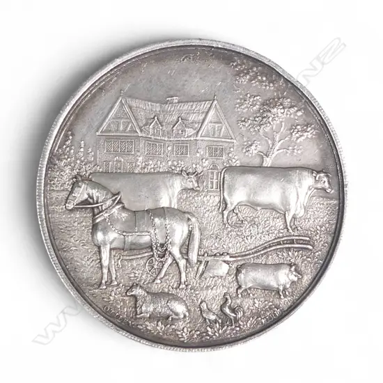 An1878 commemorative silver medal issued by the 'Tokomairiro Farmers Club',