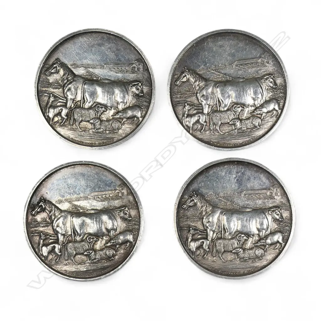 Four 1890's New Zealand 'Southland Metropolitan Agricultural & Pastoral Association' silver medals, Image 1++