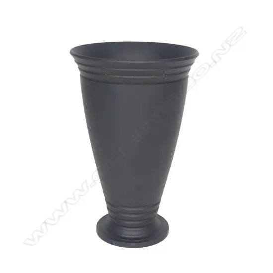 A 1933-38 Wedgwood Keith Murray black basalt trumpet vase,