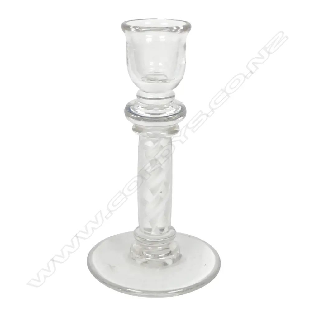 An18thC George III air twist glass taperstick, Image 1++
