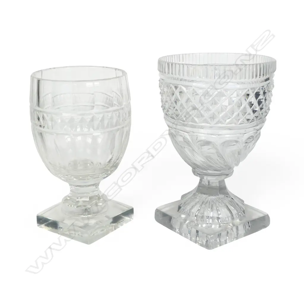 Two 18thC cut glass sweetmeat glasses, Image 1++