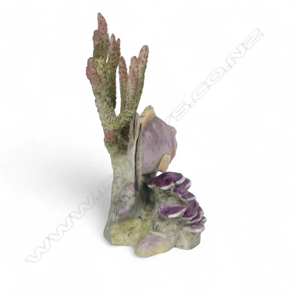 Royal Worcester porcelain figurine of a 'Red Hind' fish with coral by Ronald Van Ruyckevelt, Image 1++