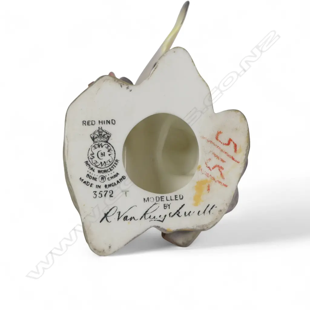 Royal Worcester porcelain figurine of a 'Red Hind' fish with coral by Ronald Van Ruyckevelt, Image 1++