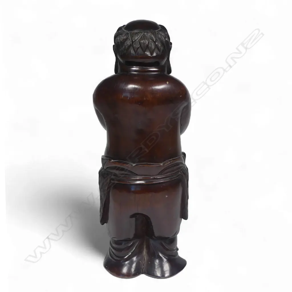 A 19thC Chinese carved hardwood Buddha figure, Image 1++