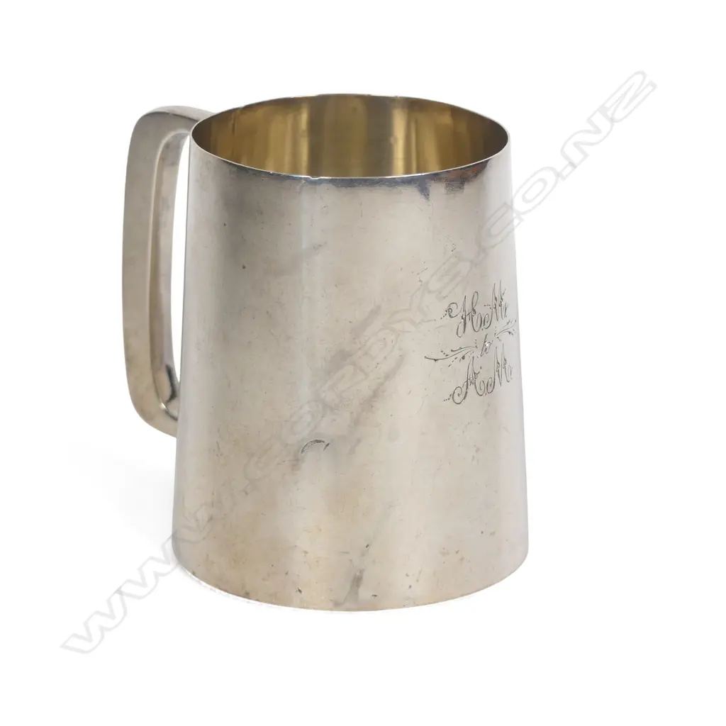 B. Petersen & Co. (Christchurch) silver christening mug, Image 1++