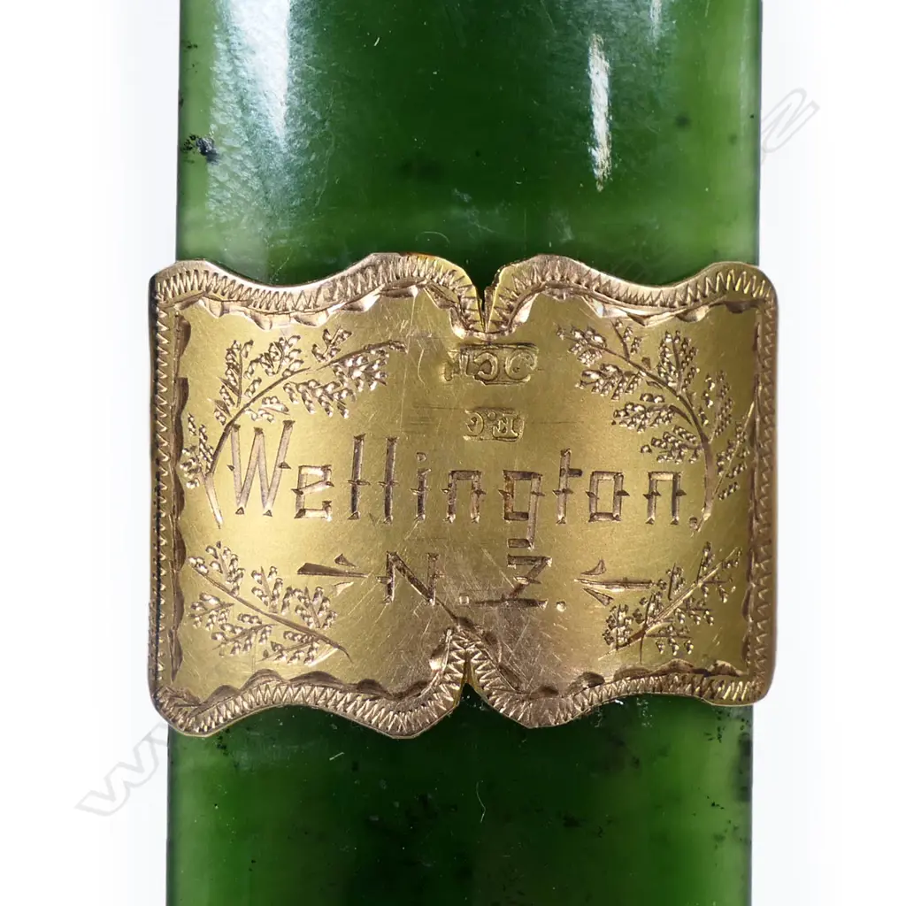 Frank Grady (Wellington)greenstone and 9ct mounted letter opener, Image 1++