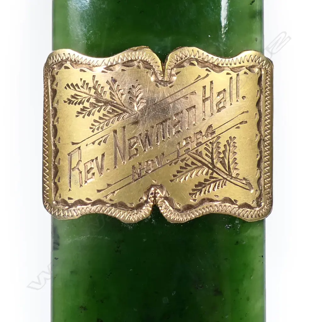 Frank Grady (Wellington)greenstone and 9ct mounted letter opener, Image 1++