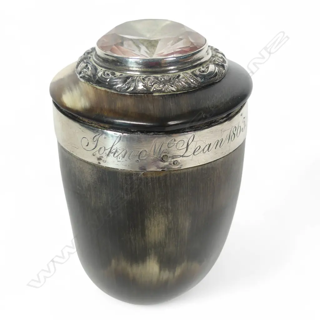 A Victorian Scottish silver and rams horn snuff mull, Image 1++