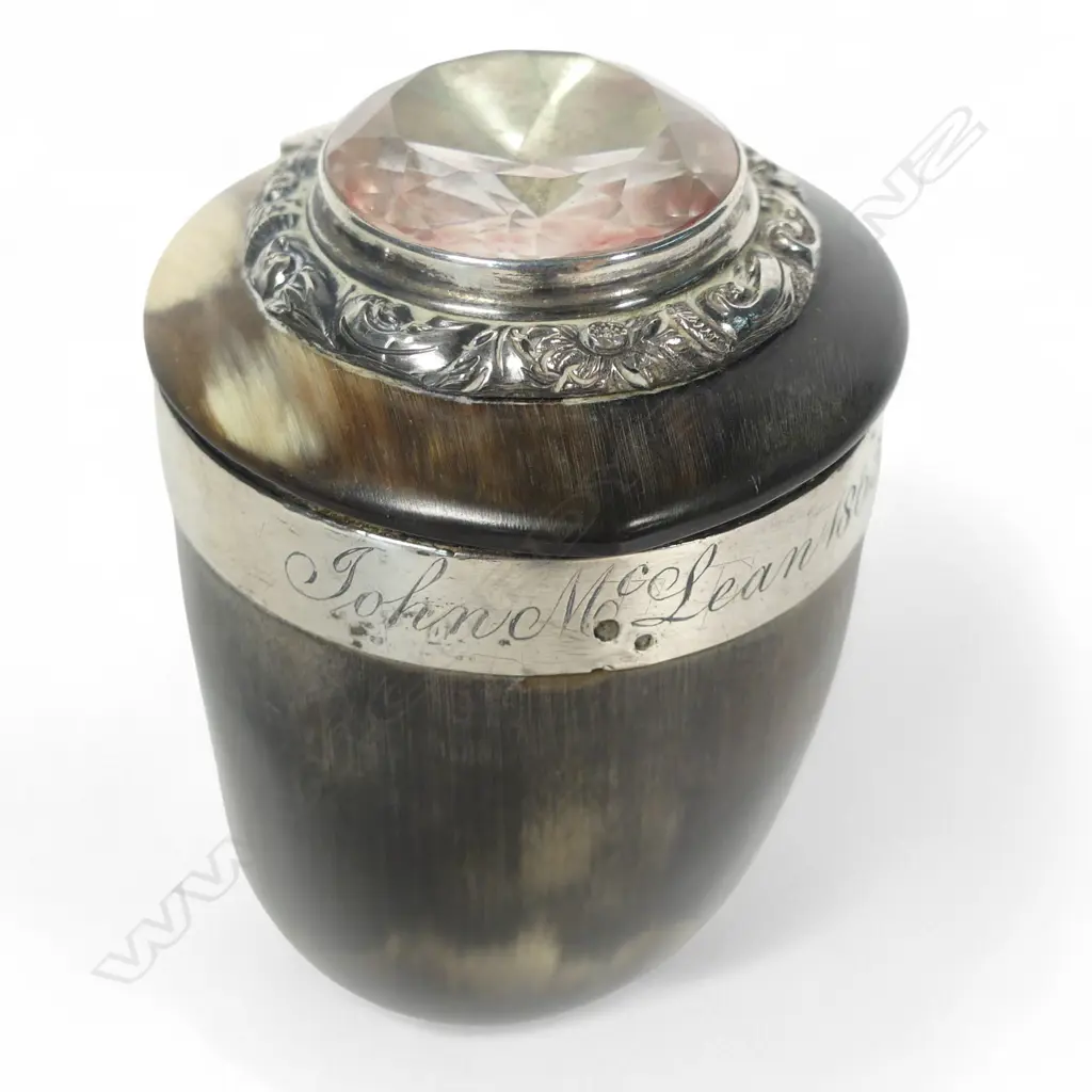 A Victorian Scottish silver and rams horn snuff mull, Image 1++