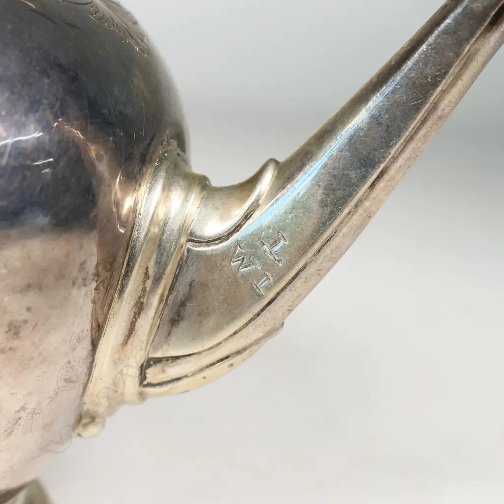 A rare William & Mary silver bullet shaped teapot of small size Image 1++