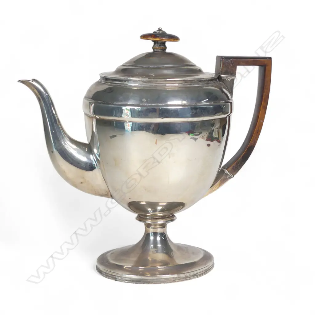 A George III silver pedestal coffee pot, Image 1++