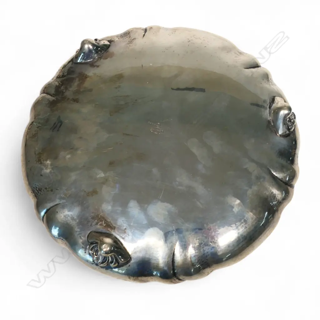 Mid-century stylish German silver wide shallow bowl, Image 1++