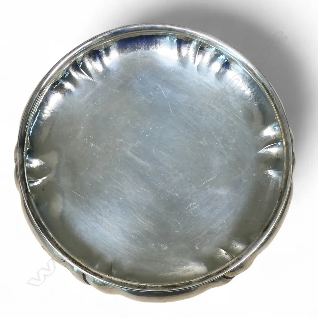 Mid-century stylish German silver wide shallow bowl, Image 1++