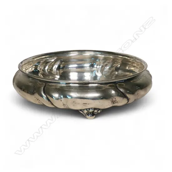 Mid-century stylish German silver wide shallow bowl,