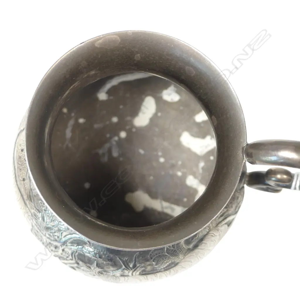 A 19thC heavy Indian colonial silver 'The Deccan Ranger' presentation mug, Image 1++