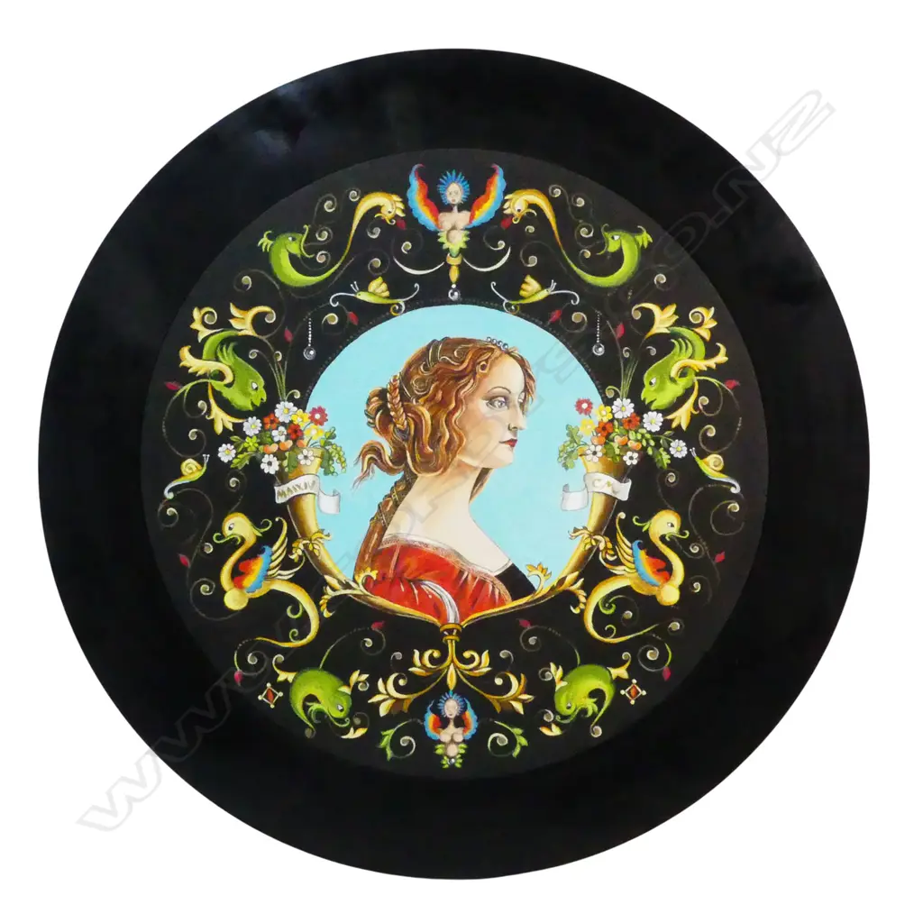 Carolyn McCondach MBE (NZ d.2020), Renaissance Woman in Red Dress, Image 1++