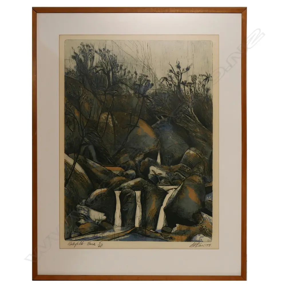 Stanley Palmer (NZ 1936-) 'Waterfalls - Huia', Image 1++