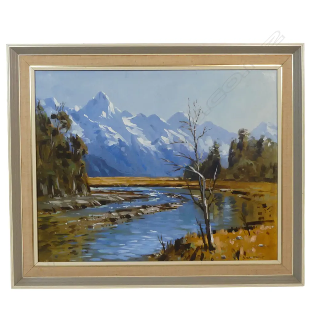 Peter Beadle (1933-2021) Winter Morning Eglinton Valley & River Fiordland NZ, Image 1++