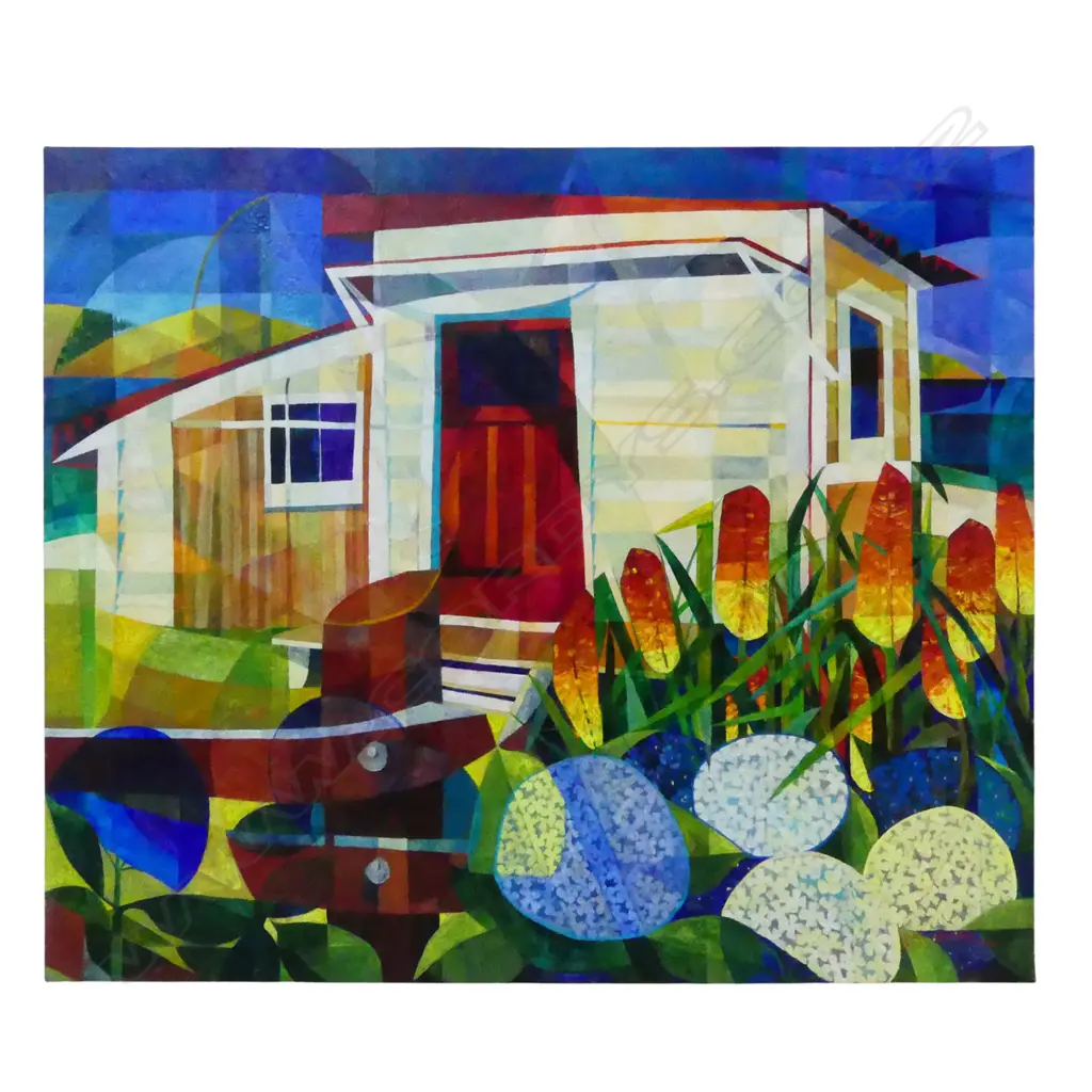 Souzie Speerstra (NZ, 1963-) Blue Skies and Hot Pokers Image 1++